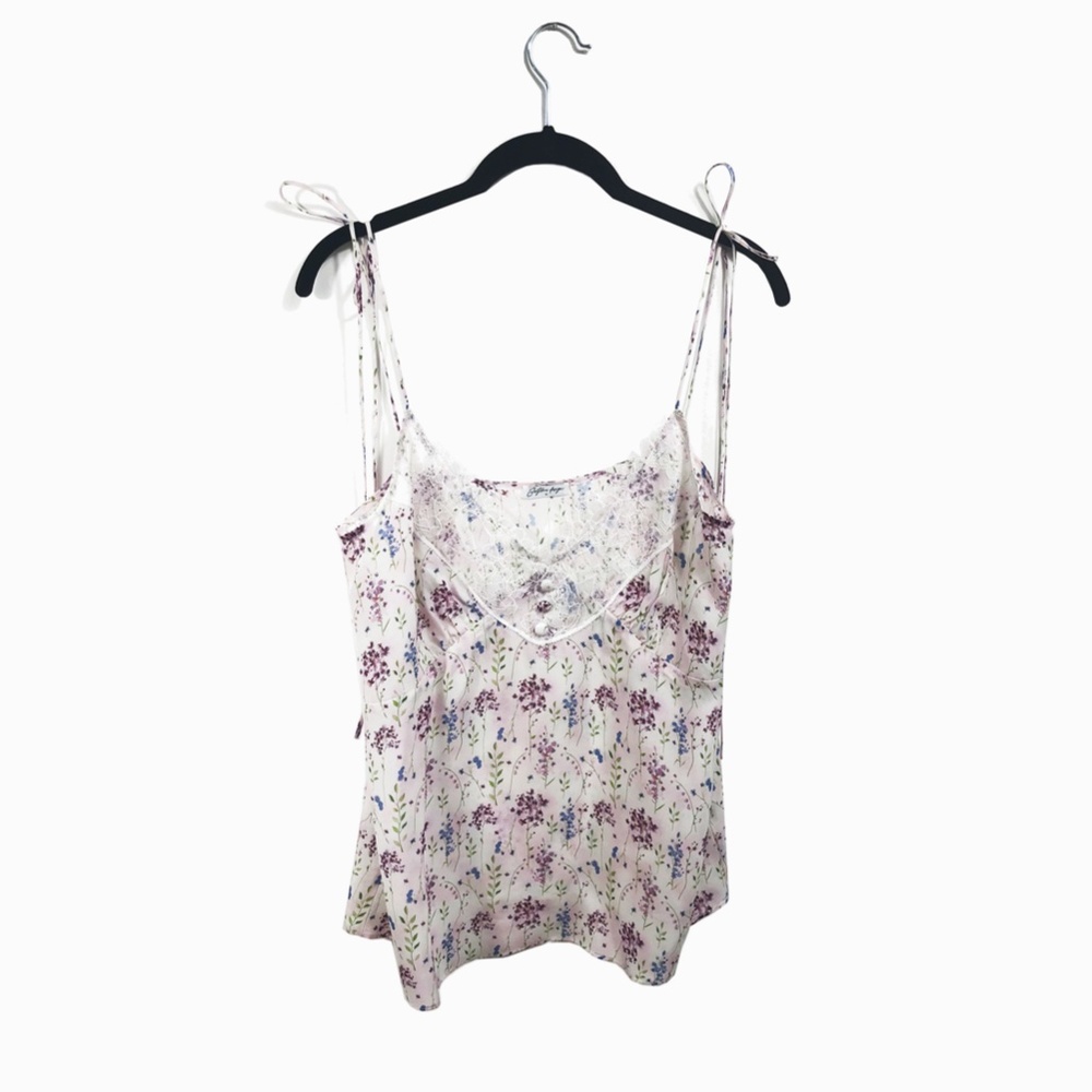 Natural silk floral lace top with buttons - Picture 5 of 7